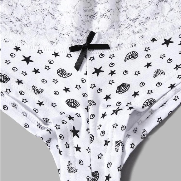 6 Pack Beach Themed Lace Panty With Front Bow - SMALL - Picture 5 of 8